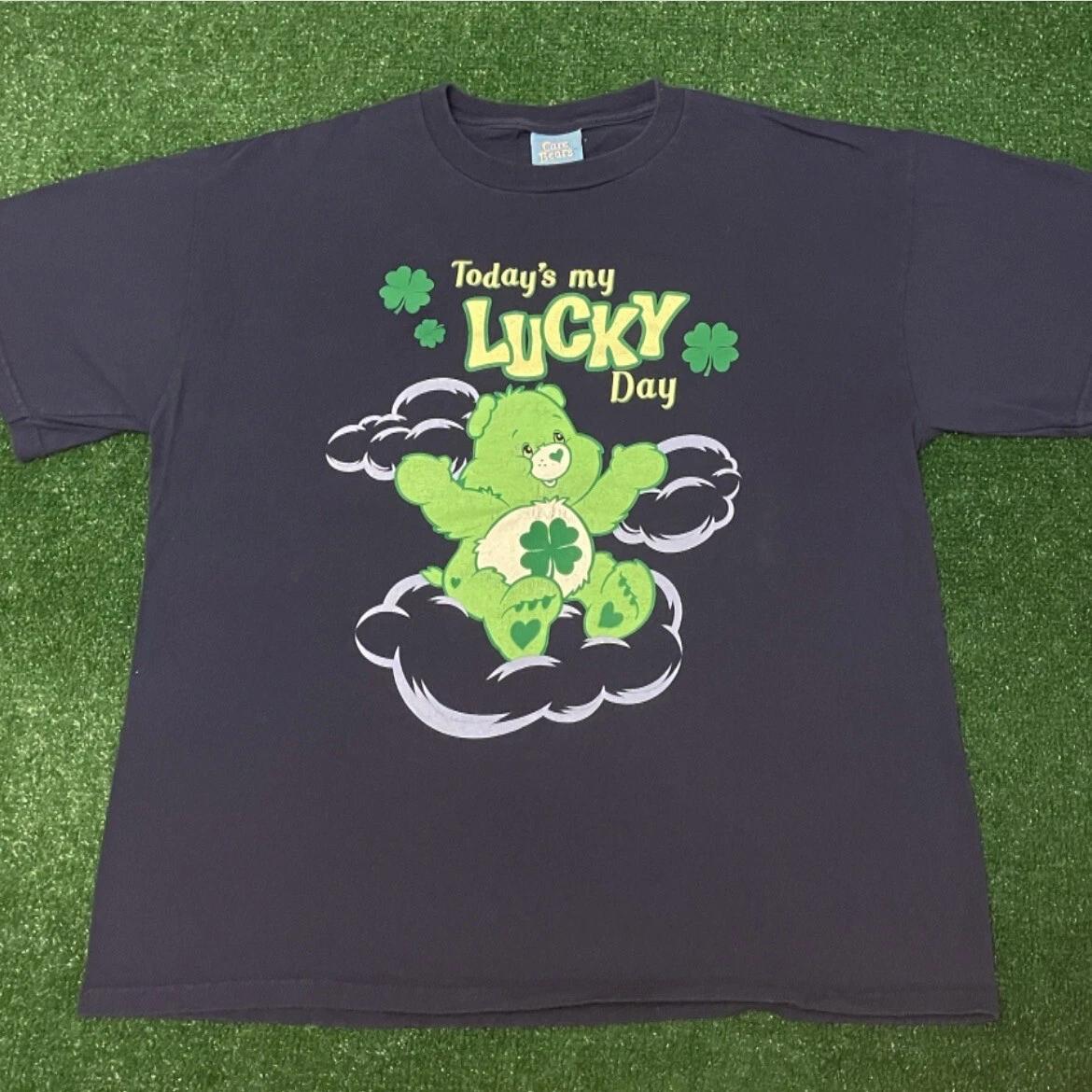 Vintage 90s Care Bears Lucky Green Bear Lucky Day VTG Y2K 2004 Shirt Mens L 3XL