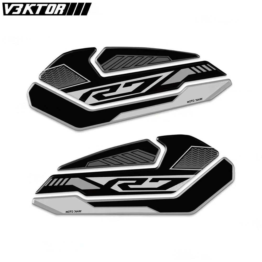 3D Resin Tank Pad Sticker Motorcycle Fuel Tank Protection Decal For R7 YZF R7 YZFR7 2021-2024 2023 2022