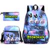 Deformed Zoo School Bag Male and Female Students Three-piece Large Capacity Backpack