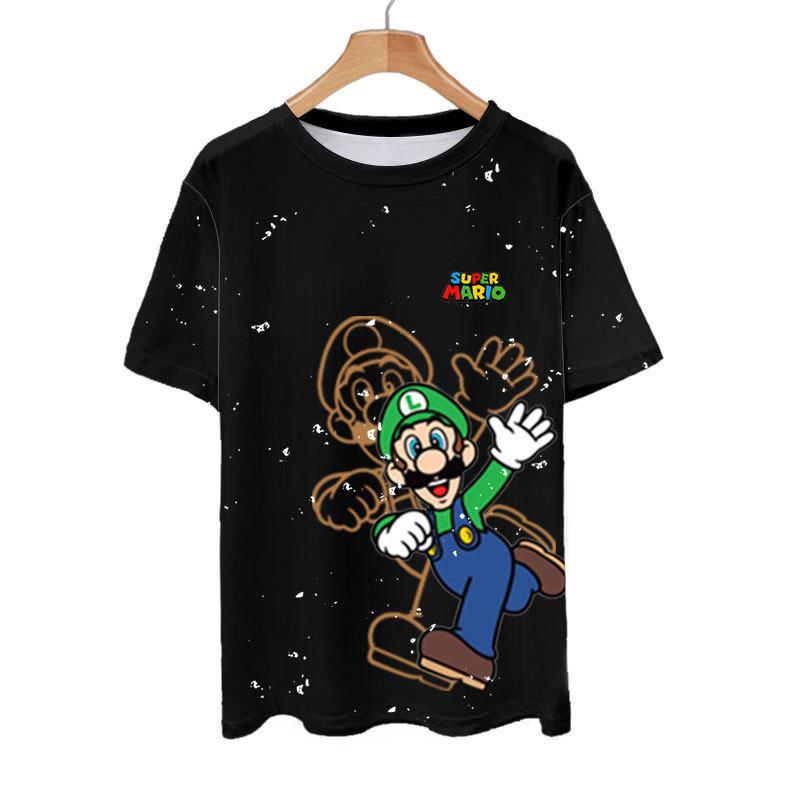 Super Mario Mario Luigi Mario Game Peripheral Summer Quick Dry 3D Short Sleeve T-shirt Men's and Women's Half Sleeve