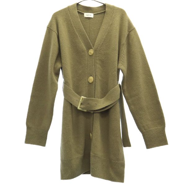 FRAY I.D wool Long sleeve long knit cardigan F khaki Women Used