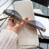 Fashionable New Frameless Cutting Edge Hexagonal Sunglasses High-end Diamond Diamond-shaped Metal F-sunglasses 90277