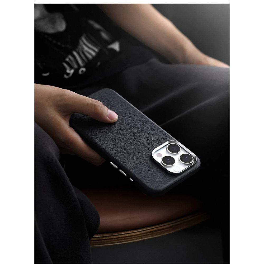 Luxusní business PU kožené pouzdro Magsafe pro IPhone 16 Pro Max 15 14 Lehké Tenké S pocitem kůže Jednobarevné Magnetické Bezdrátové nabíjení Nárazuvzdorný Ochranný kryt