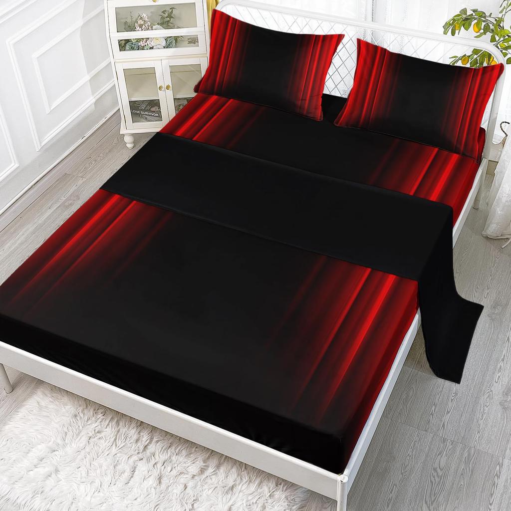 Cartoon Tier Kätzchen Muster Bett Hut Vierteiliges Bettwäscheset Schlafzimmer Wohnheim Bettwäsche Dekoration