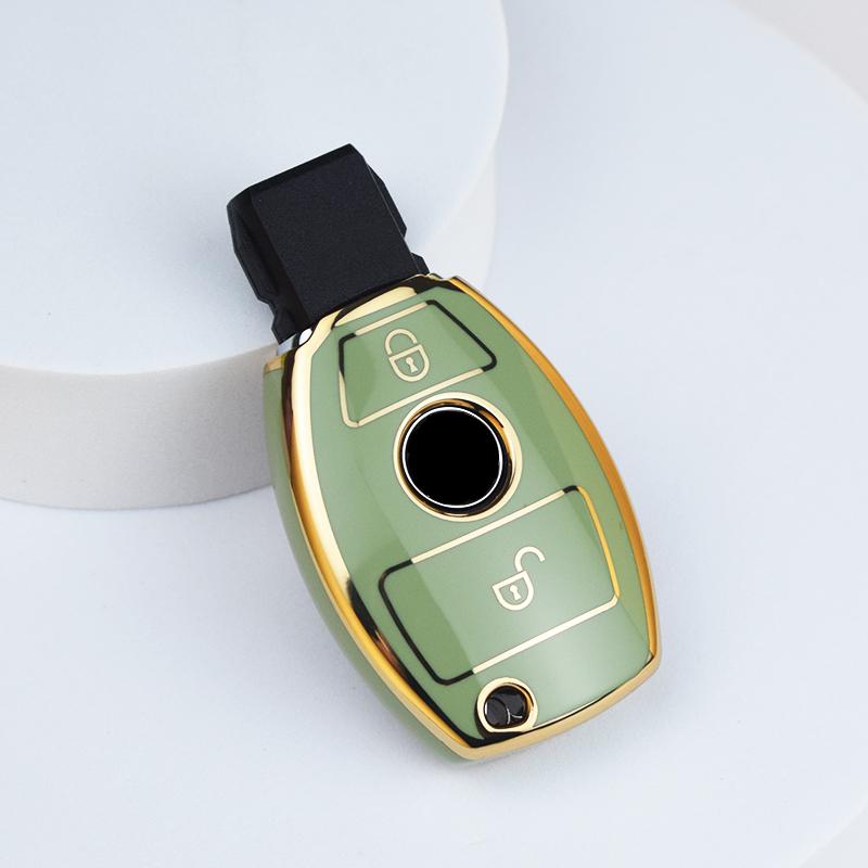 2 tlačítka Měkký TPU dálkový ovladač na klíče Pouzdro na klíče Kryt Shell Fob Pro Mercedes Benz Třída ABGR GLA GLK W176 W204 W251 W463 Příslušenství