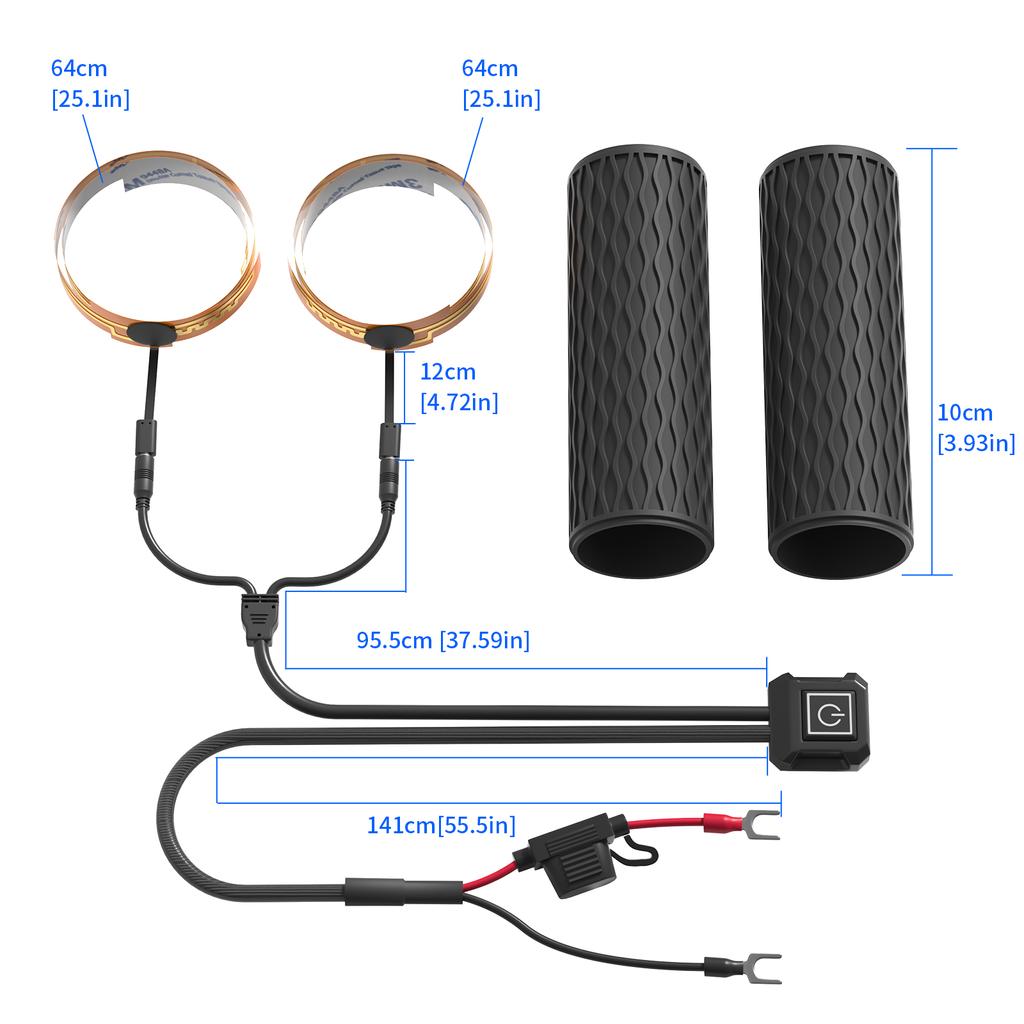 Heißwassergriff für Motorräder, Wärmer für Roller, Wasserdichter und verstellbarer Griff, Elektrischer Heizgriff