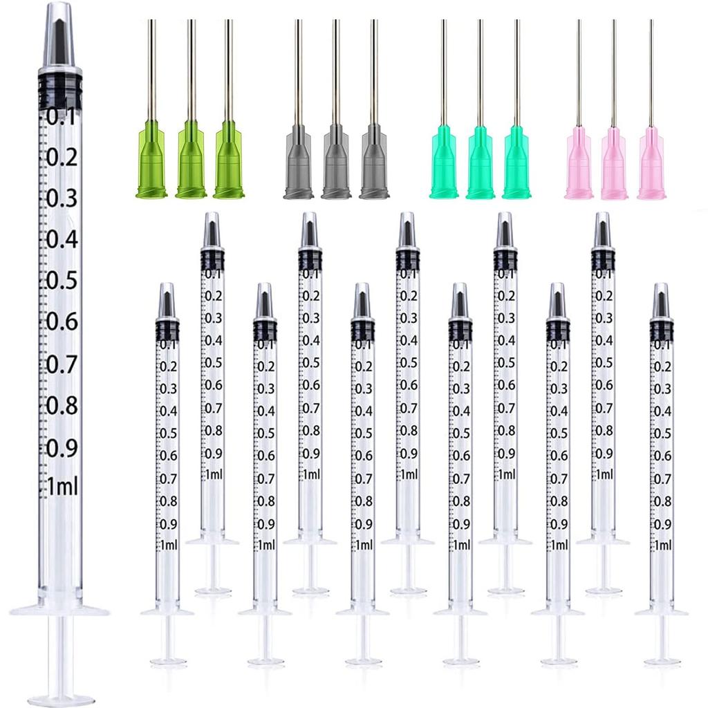 TOUFEIYUAN 12 Pieces 1ml Syringe Syringe with 14G, 16G, 18G,