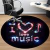 1pc Love Music Heart Chair Carpet for Office, Soft, Non-Slip Polyester Mat, Office, Living Room, Bedroom, Durable Polyester yy251207193