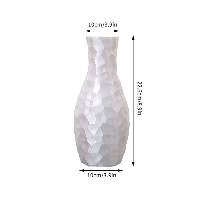 3D Printed Flower Vases Modern Simple Plastic Plant Pot Decorative White Vase for Pampas Grass Home Living Room Office Decor