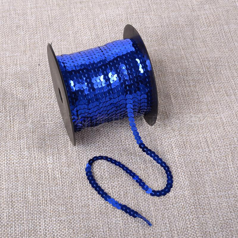 100yards Shiny Color Sequins Ribbon Round Flat Laser Colored Paillettes Trims for Garment Bag DIY Sewing Crafts Party Decoration