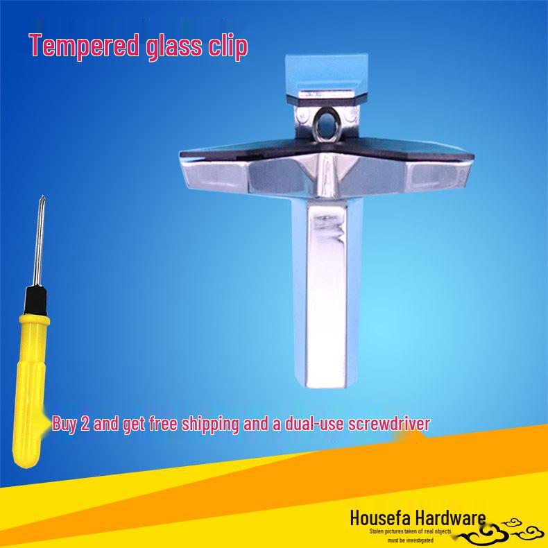 Adjustable Glass Clamp Bracket - F-Type Shelf Support (3-40mm)