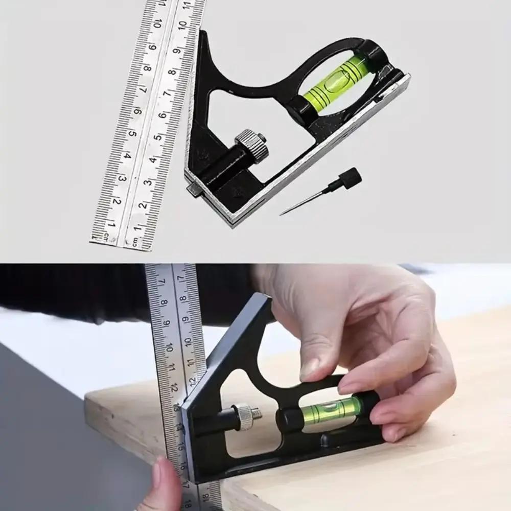 Stainless Steel Angle Square Measuring Tools Durable Aluminium Alloy Angle Measuring Tool 45/90 Degree Angle Precise Angle Ruler