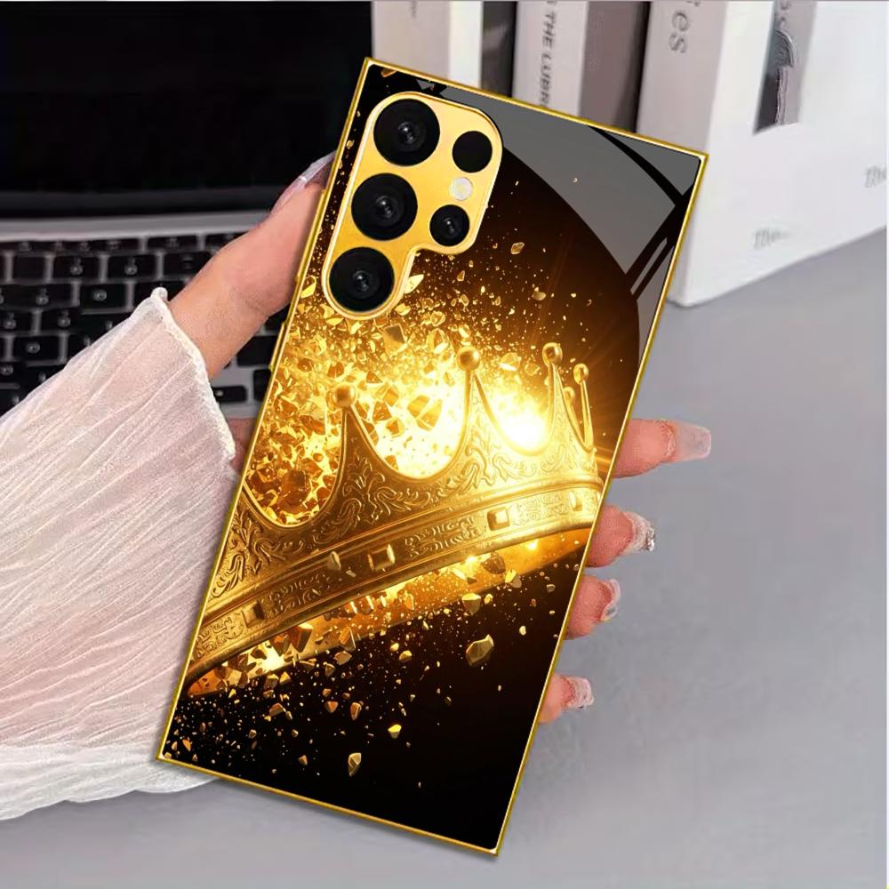 

Crown King new Bestseller model PhoneCase Electroplated Glass PhoneCase for Samsung Galaxy S26 S25 S24 S23 S22 FE,Ultra,Plus GalaxyS25