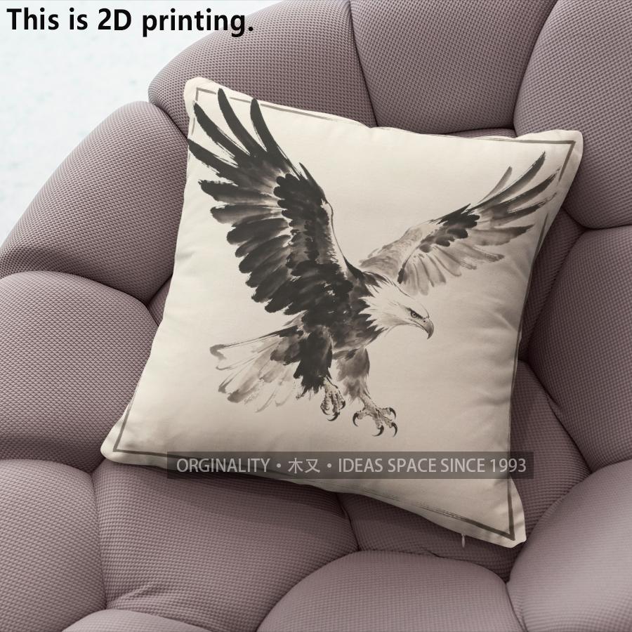 Vintage Watercolor Eagle Throw Pillow Covers Pattern Cushion Cover Suitable For Sofa Bedroom Car Pillow Cover