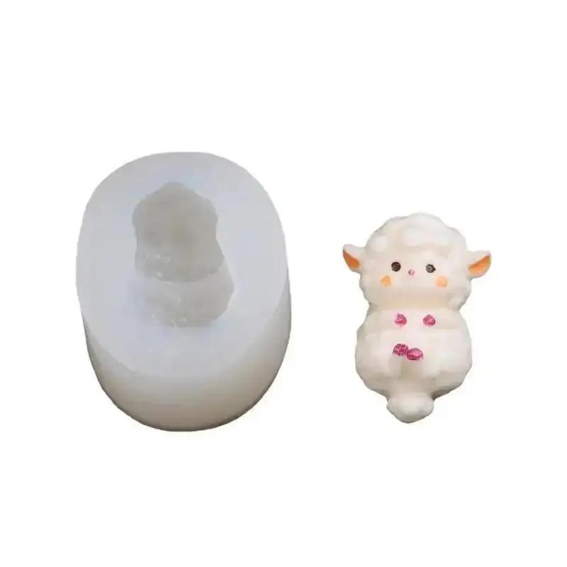 Cute Creative Handmade Silicone Molds Stereo Sheep Gypsum Arrangement Mold Creative Baking DIY Fragrance Candle Accessories