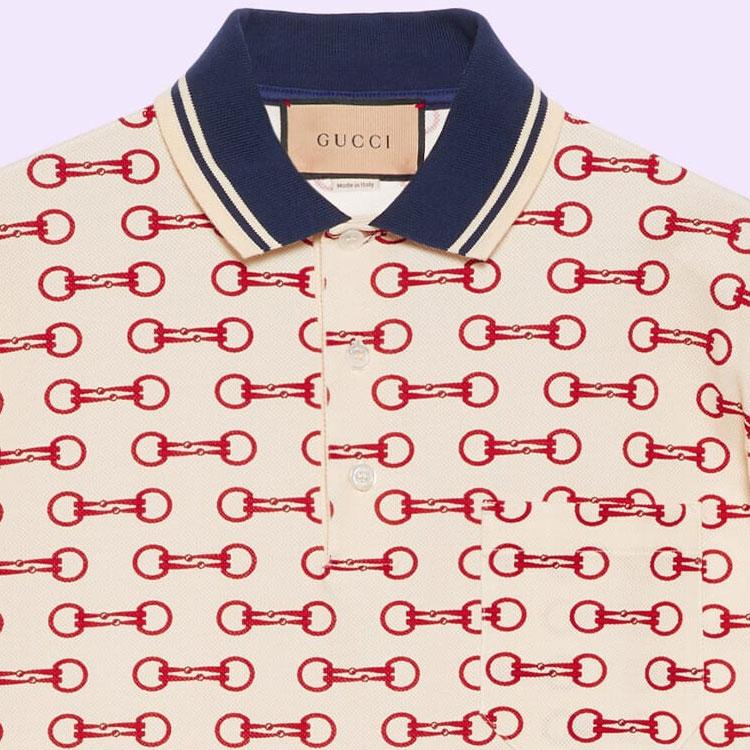Gucci FW22 Polo Shirt Men's Ecru 717391-XJEWA-9376