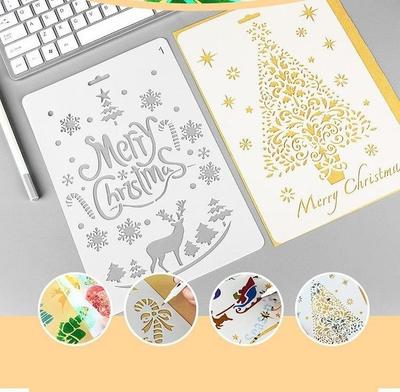 Christmas Painting Template DIY Hand Account Template Theme Lace Ruler Painting Template Random Style