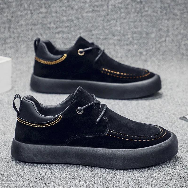 Men's Shoes British Style High Quality Retro Casual Shoes Flat Bottom Comfortable Loafers Leisure Business Work Shoes Masculino
