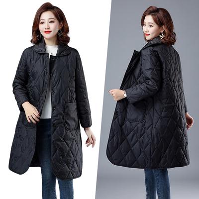 Autumn Winter Coat Women Long Jacket Femme Quilted Parkas Padded Lightweight Oversize Outerwear Black Female