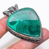 Natural Malachite Gemstone 925 Sterling Silver Jewelry Pendant 2.44" AP-14319