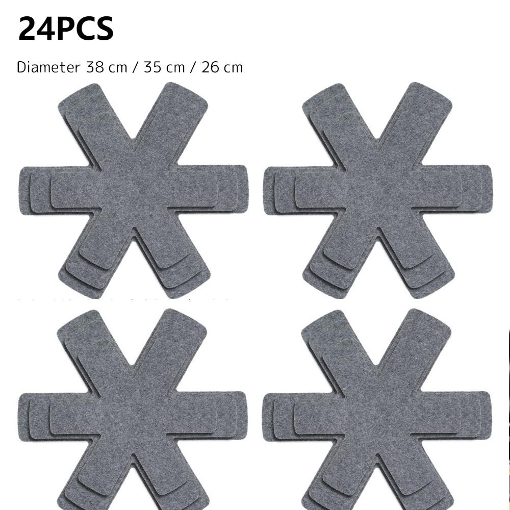 Pot and Pan Protectors 12/24Pcs Pot Dividers Pad Non-woven 3 Sizes Pans Separator Pads for Protecting Separators Pads Cookware