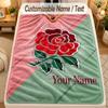 Flannel BlanketEngland Rugby Custom Name Text Personalized Soft Warm Throw Blanket Home Decor Gift