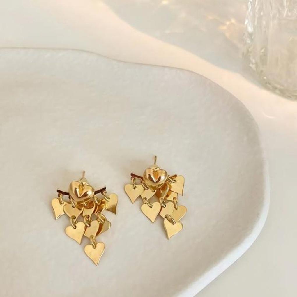 Women's Accessories Golden Time Heart Drop Earrings
