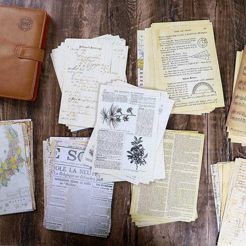 30 Pcs Vintage Old Newspaper Background Paper DIY Diary Album Scrapbooking Collage Material Paper Junk Journal Supplies