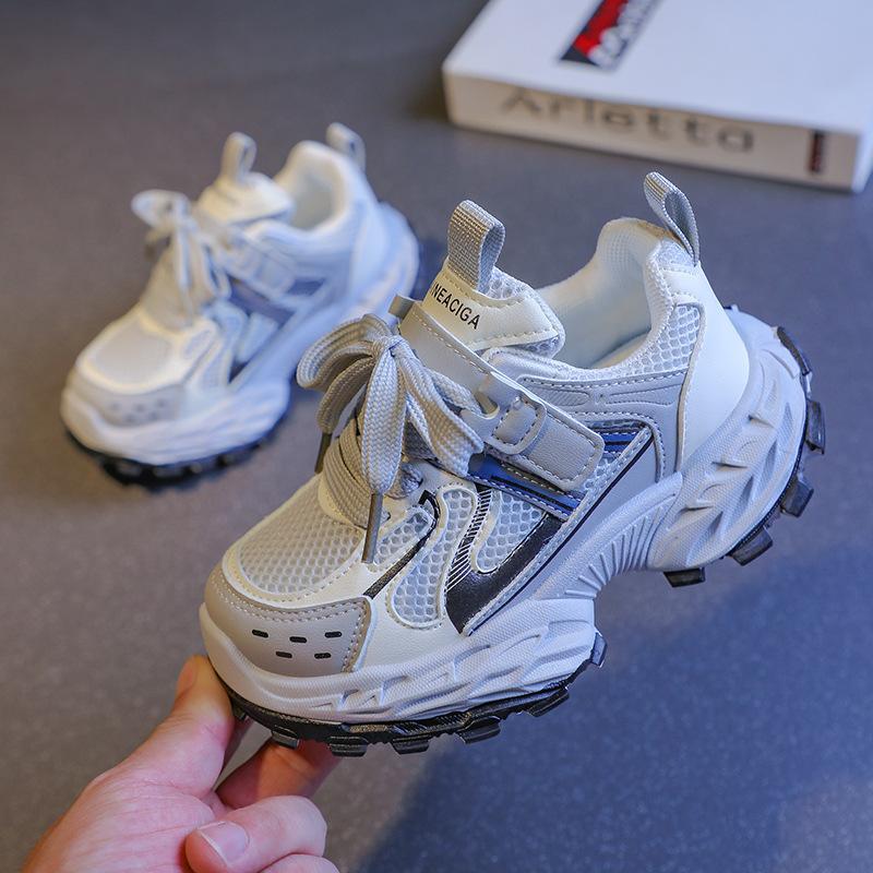 

Кроссовки для девочек 2025 весна и осень новые детские для среднего и старшего возраста детские папины кроссовки сетчатые дышащие кроссовки для бега для мальчиков 30 серый