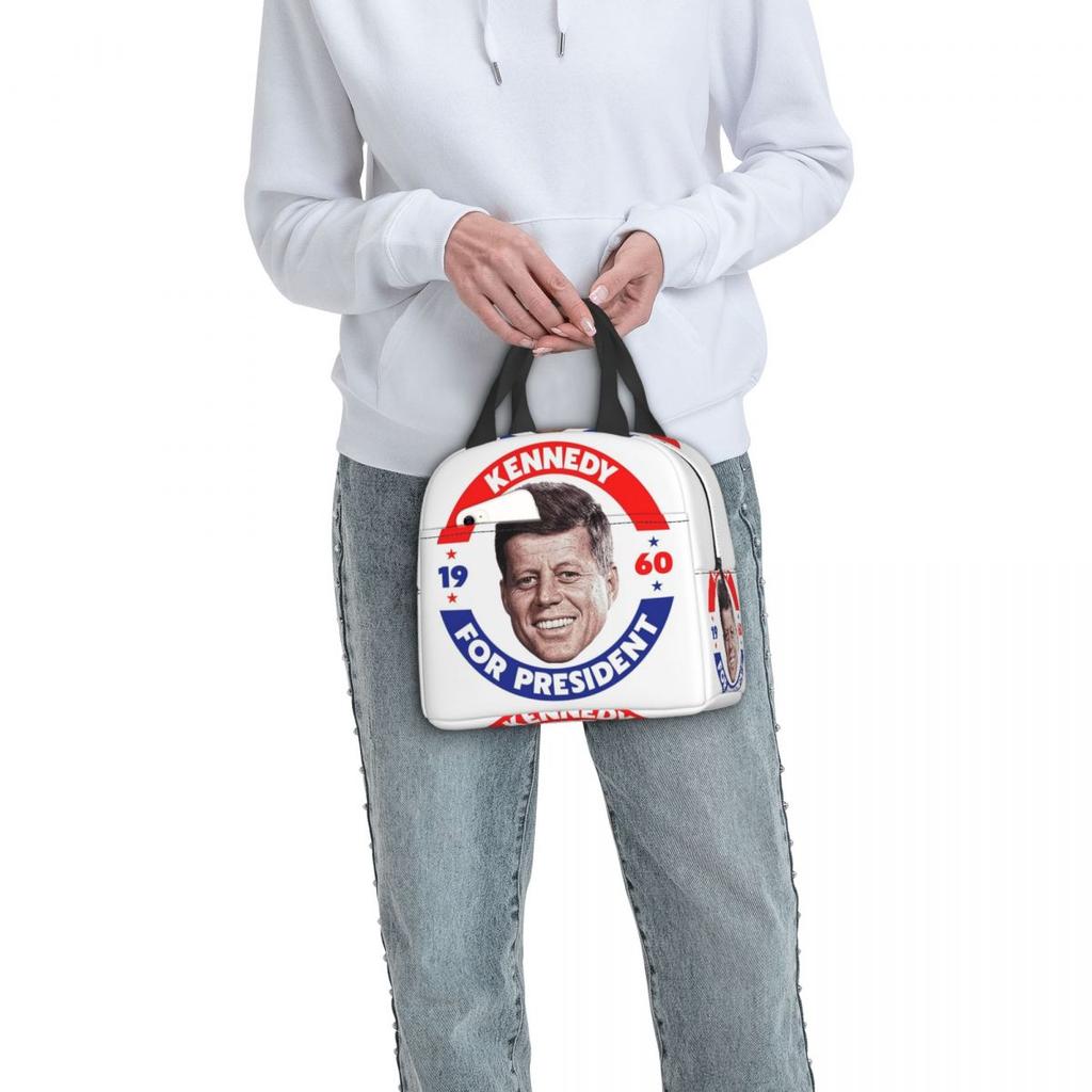 John F Kennedy For President Vote In 1960 Insulated Lunch Bag for Women Kids Portable Food Boxes Thermal Lunch Box Tote