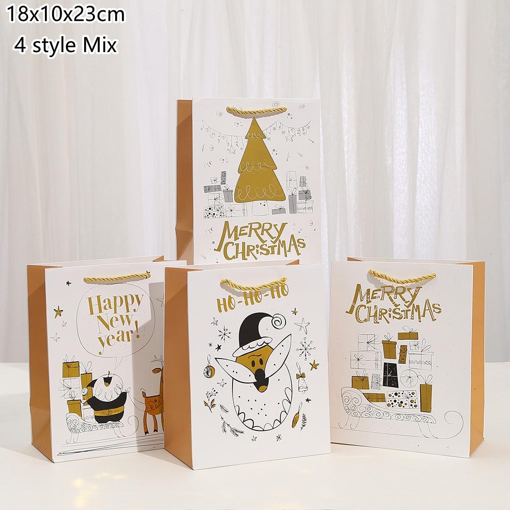 StoBag, Weihnachtliche Geschenktaschen, Warme Feiertagswünsche, für Partyzubehör, Süße Verpackung, Wiederverwendbares Papier, 6/10 Stück