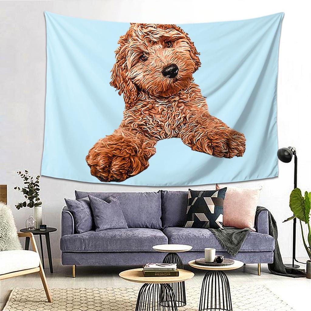 Cavapoo Labradoodle Goldendoodle Poodle Mix Tapestry Decor Art Aesthetic Tapestries for Living Room Home Wall Cloth Wall Hanging
