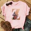 Stylish Gold 26 Letter Floral Print T-shirt Black Oversized for Men And Women Summer Polyester Fabric T-Shirt