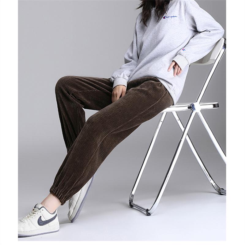 Осень-зима женские корейские утепленные однотонные спортивные штаны женские мешковатые — фото 6