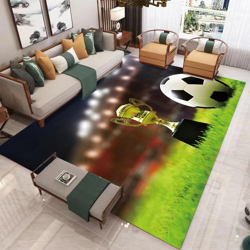 Football Area Rug Soccer Ball Sports Rugs for Living Room Floor Mat,Competitive Games Carpet,Home Decor Non-Slip Carpet for Home