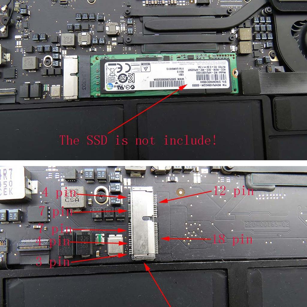 NFHK Mac To NGFF AHCI SSD Conversion Card for MAC 12+16-pin 2014/2015 M.2 M-Key A1493, A1502, A1465, A1466.