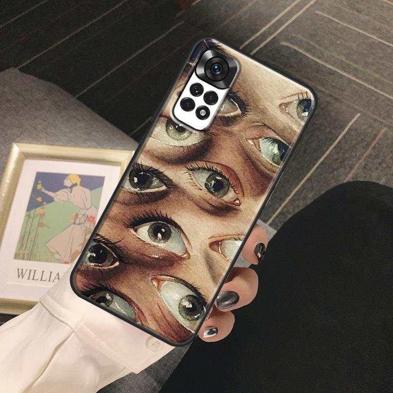 Scary Face Eyes Smiley Funda For Xiaomi Redmi Note 14 Pro 9 10 11 12 13 Pro 10S 11S 12S Redmi 13C 10C 12C 14C Case