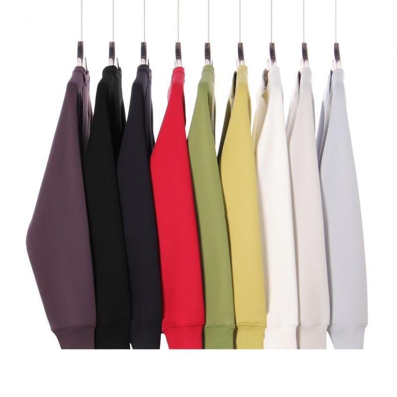 Heavyweight 380g Solid Color Crewneck Raglan Sleeve Hoodie Unisex Oversized Casual Sweatshirt