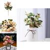 Beautiful 1 Bunch 12 Heads Rustic Retro Tea Rose Silk Artificial Flower Arrangement For Home Decor