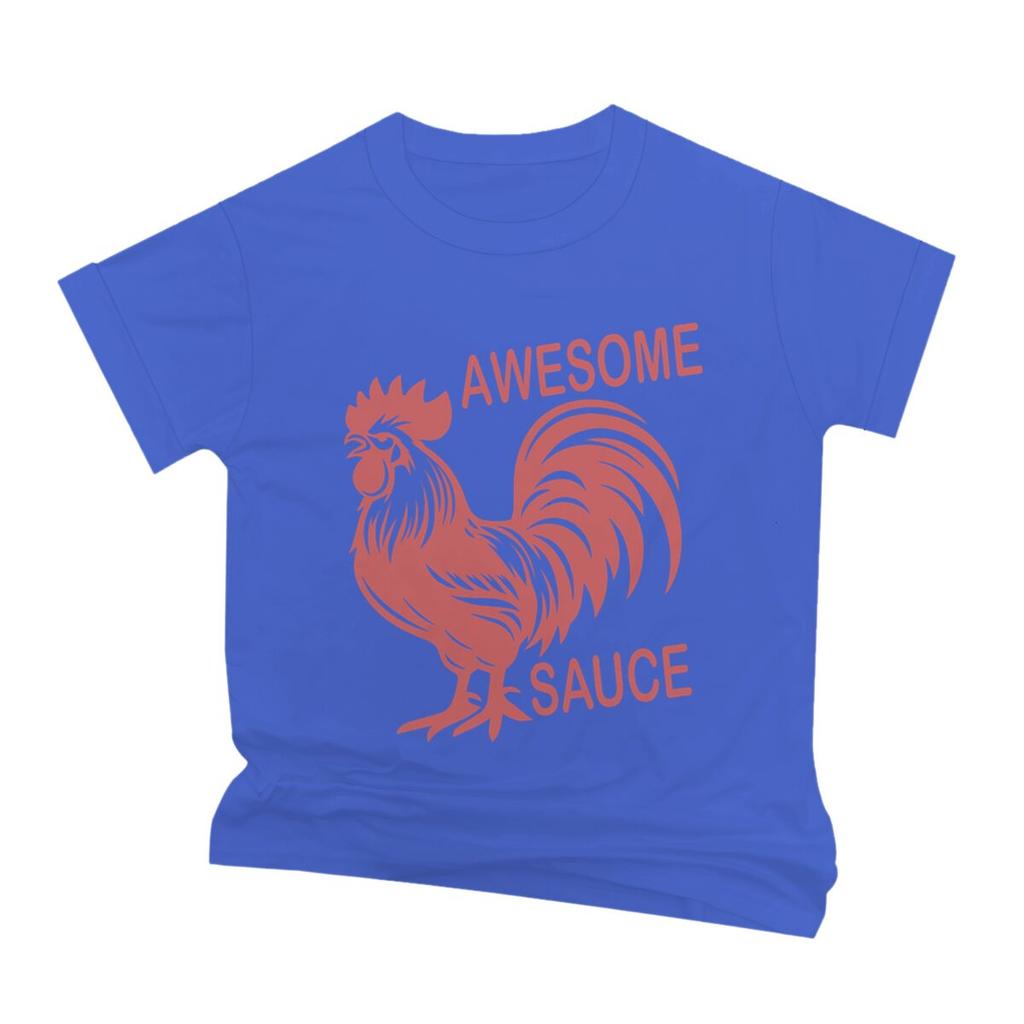 Funny Rooster Awesome Sauce Print TShirts Mens Short Sleeve Graphic T Shirt Funny Chicken Tshirt Humor Tees Male Tshirt