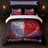 VfB Stuttgart FC Custom Name Text Bedding Set 1 Duvet Cover+2 Pillowcases Soccer Logo Personalized Gift For Special Occasion Bedroom Decor