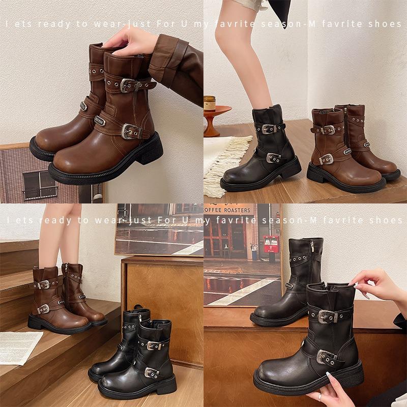 Thick-soled brown Maillard boots women's new summer Martin boots western cowboy knight short boots