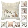 Santa Claus Christmas Tree Snow Scene Snowman Animal Deer Rabbit Bird Fox Sofa Seat Bedroom Car Office Decoration Pillowcase