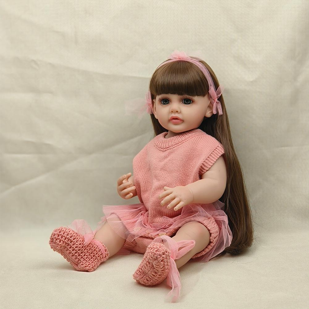 

Кукла Reborn, реалистичная, мягкая на ощупь, кукла высокого качества, подарки для детей, мягкая силиконовая кукла Reborn для всего тела, игрушки для малышей 55cm
