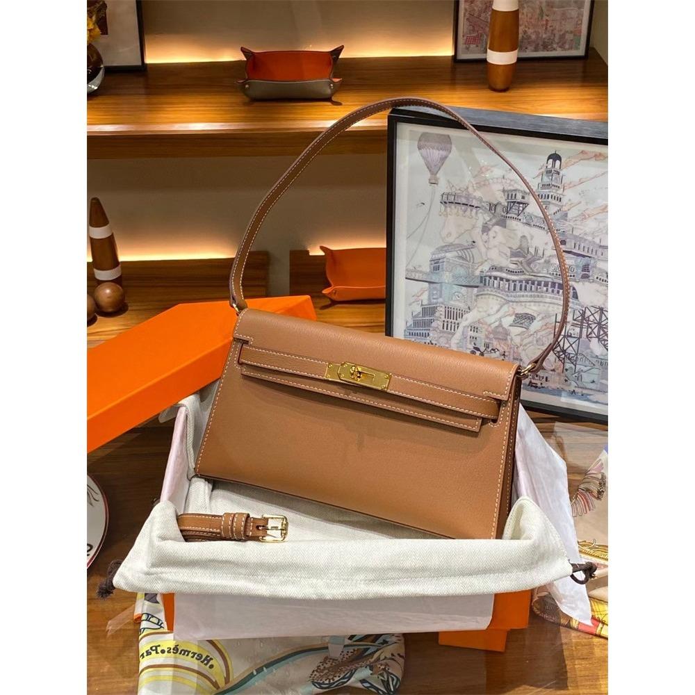 2023 Nowa torba KLelan z wzorem kóz, pod pachę, na jedno ramię, crossbody, damska, pozioma, retro, kopertówka, skóra kozia