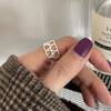 925 Silve Frosted Moon Ring for Women Girl Letter Versatile Irregular Jewelry Gift