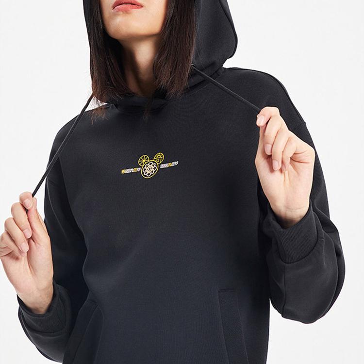 Lining X Disney Collaboration  Non-Shoe Series Casual Sports Hoodie Women Tops Black AWDQ582-3