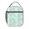 Cartoon Light Color Dinosaur Pattern Insulated Lunch Bag for Women Kids Leakproof Food Boxes Thermal Lunch Box Tote