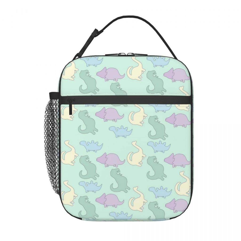 Cartoon Light Color Dinosaur Pattern Insulated Lunch Bag for Women Kids Leakproof Food Boxes Thermal Lunch Box Tote