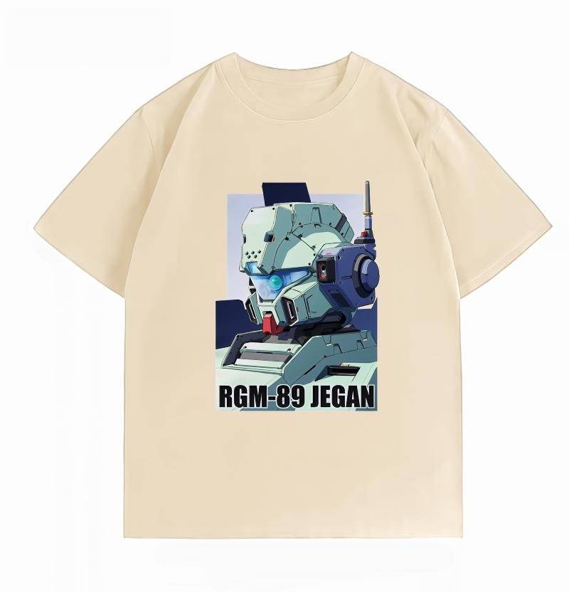 Unisexs Clothing New 100 Cotton Summer TShirt Bandai Gundam Unisexs TShirt RGM89 Jegan Print Casual Unisexs TShirt S